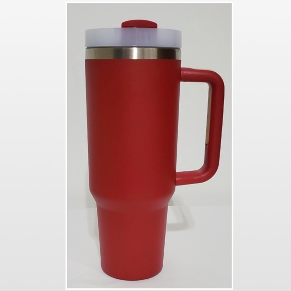 New Tumbler POSHBABE Red White Large 40oz Travel Mug Thermos Cup - Picture 10 of 16